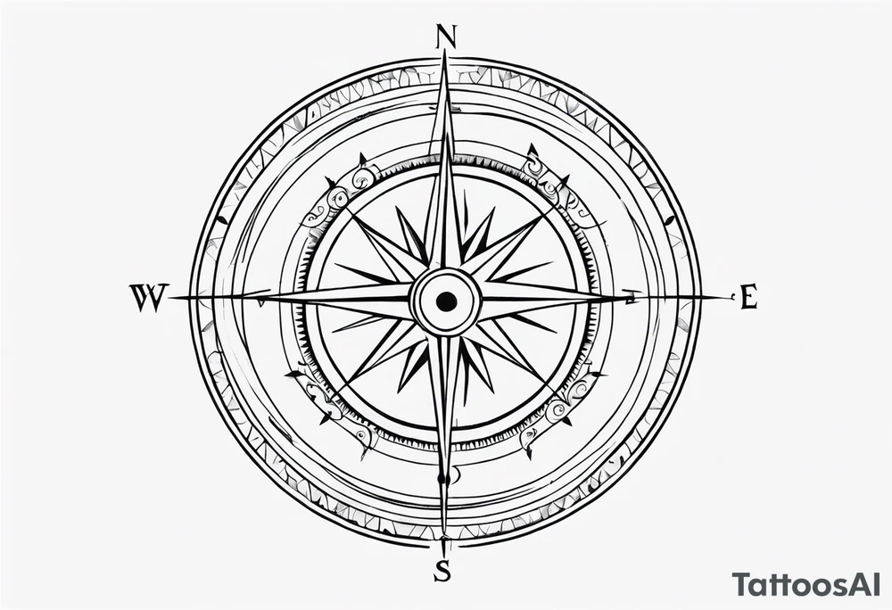 Vintage Compass tattoo idea