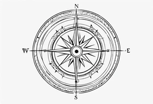Vintage Compass tattoo idea
