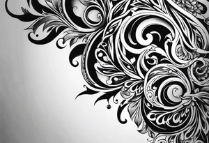Filigree men’s leg tattoo tattoo idea