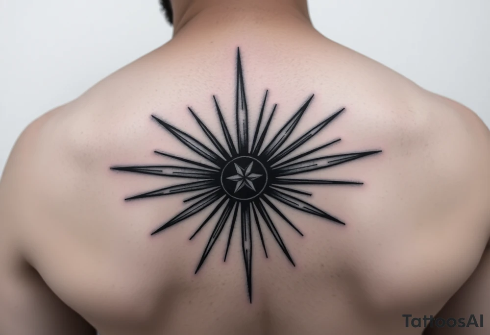 ray tattoo with shadow underneath tattoo idea