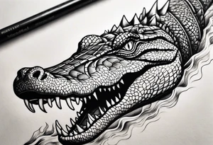 Arm sleeve with alligators and lightning tattoo idea