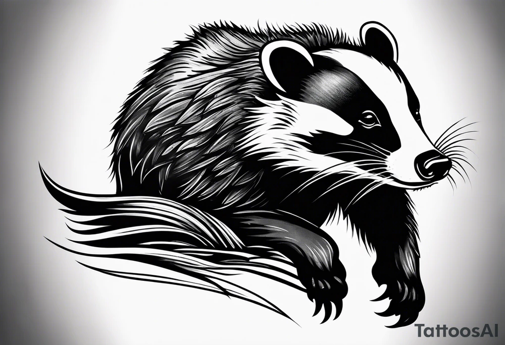 Angry badger tattoo idea