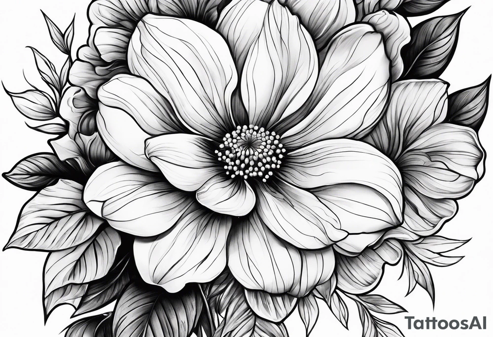 Dog wood flower tattoo idea