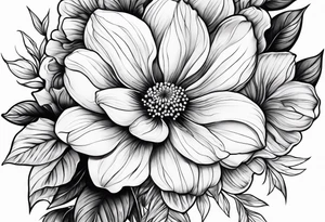 Dog wood flower tattoo idea