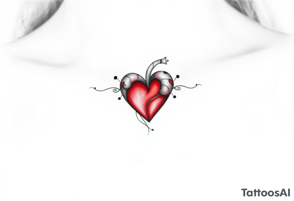 red heart tattoo idea