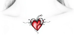 red heart tattoo idea