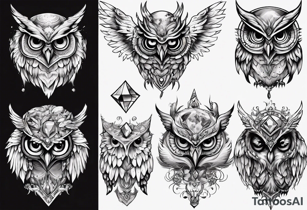 The Demon Owl Stolas, a Prince of Hell who is obsessed with gems, knowledge of astrology and poisonous gems. tattoo idea