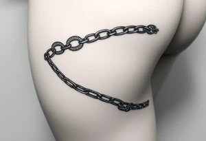 Trial chain around the thigh (instead of metal chain we want it created my snakes.) very detailed in the snakes tattoo idea
