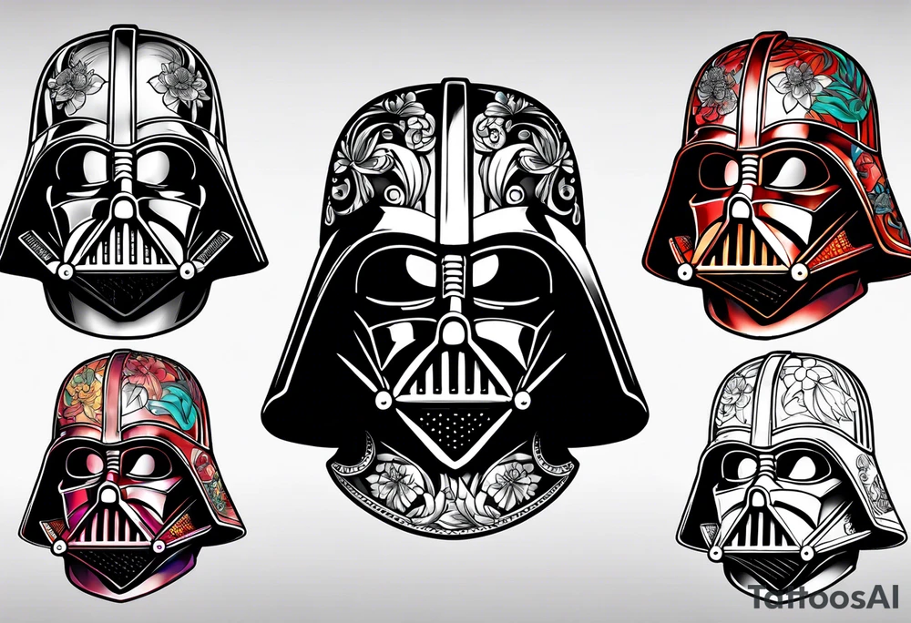 Burnt darth vader helmet tattoo idea
