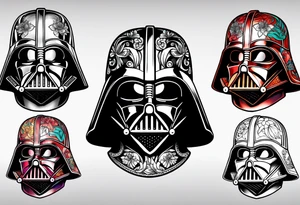 Burnt darth vader helmet tattoo idea
