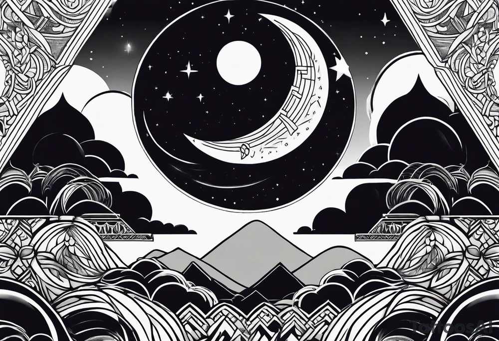sacred moon tattoo idea