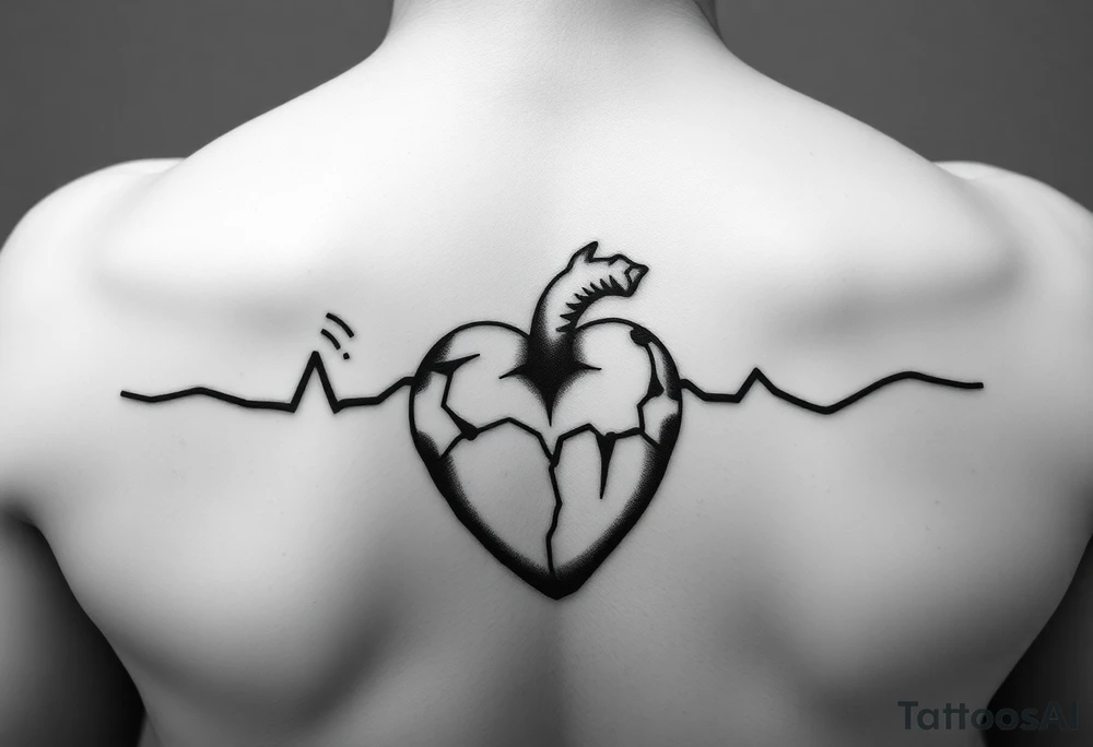 heart beat voyage tattoo idea