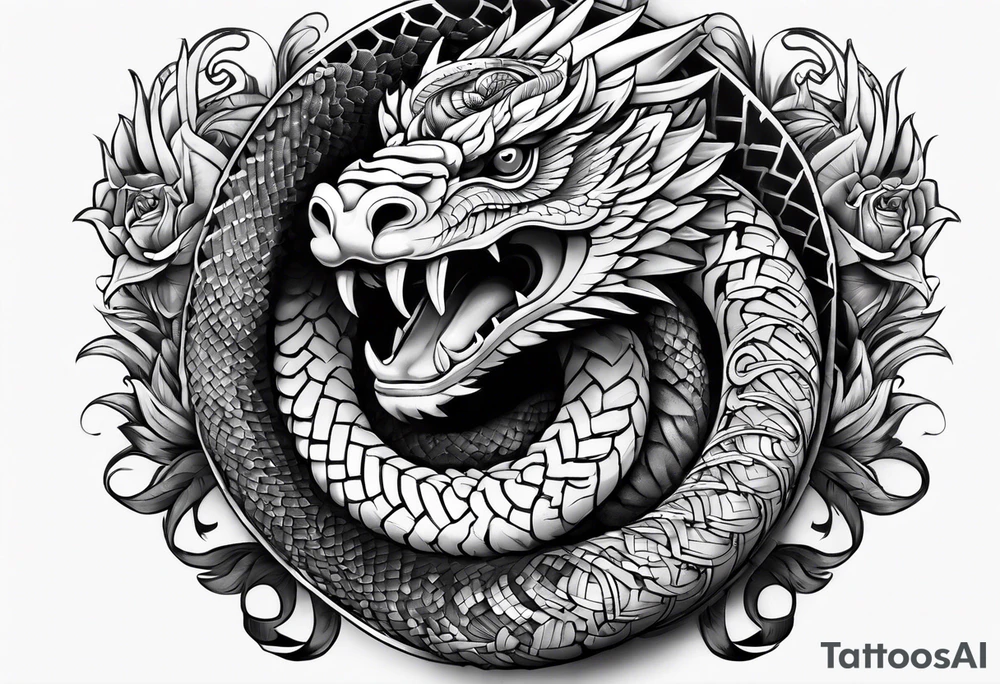 quetzalcoatl snake sleeve tattoo idea
