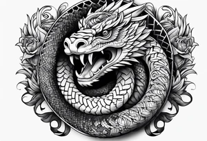 quetzalcoatl snake sleeve tattoo idea