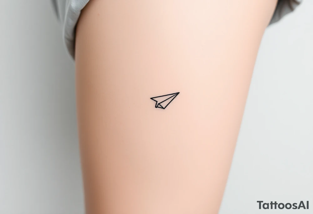 Line tattoo scene with paper plane, play symbol, pause symbol, stop symbol, rewind symbol, mental health awareness tattoo idea