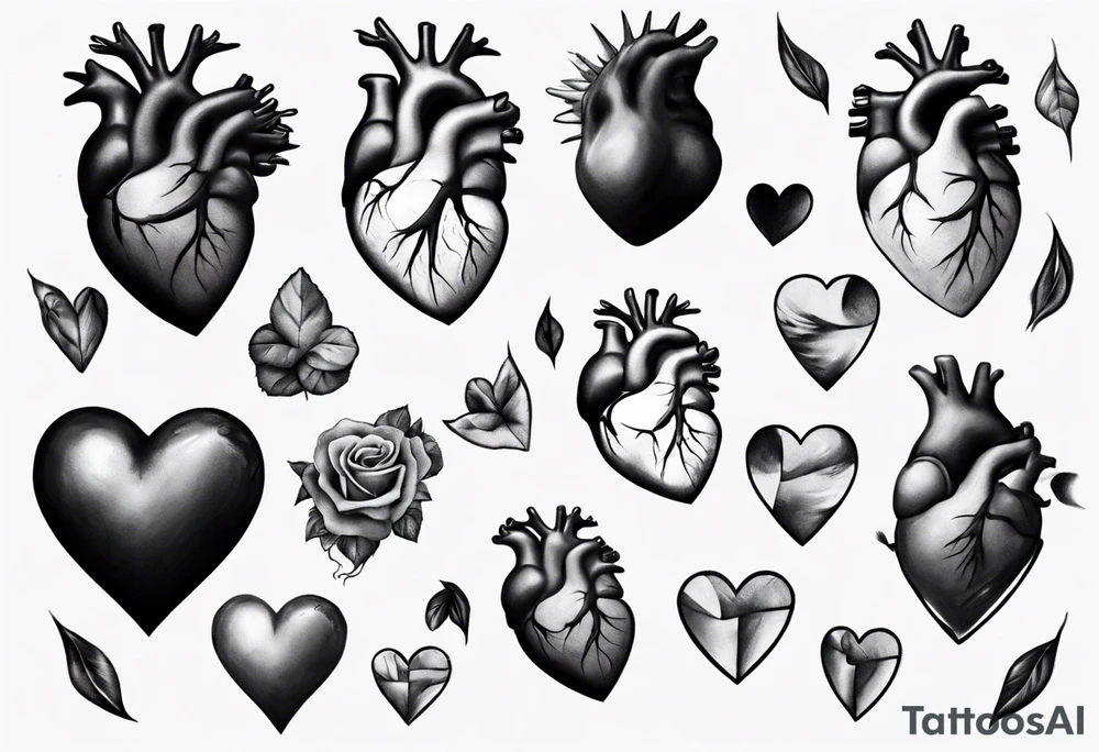 Realistic heart tattoo idea