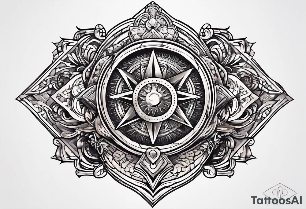free masonry symbol , rectangle tattoo idea
