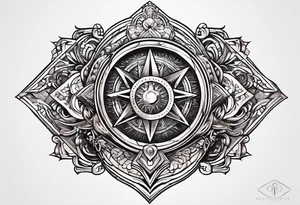 free masonry symbol , rectangle tattoo idea