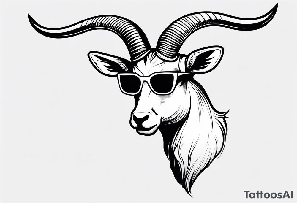 capricorn with sunglasses and shotgun tattoo idea