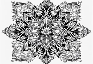 Angular Snowflake mandala tattoo idea