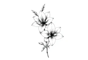 Gladiolus and Narcissus  flowers on forearm tattoo idea
