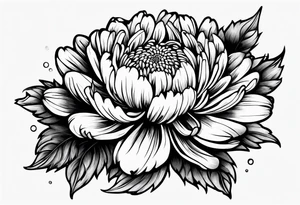 single chrysanthemum flower tattoo idea