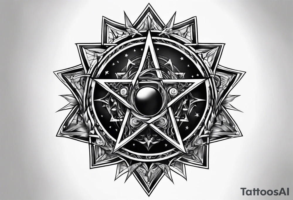 Pentagram eclipse tattoo idea