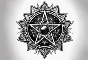 Pentagram eclipse tattoo idea