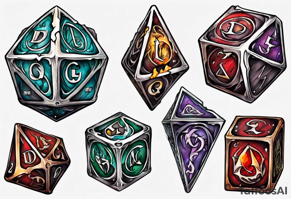 Dungeon and dragons dice tattoo idea