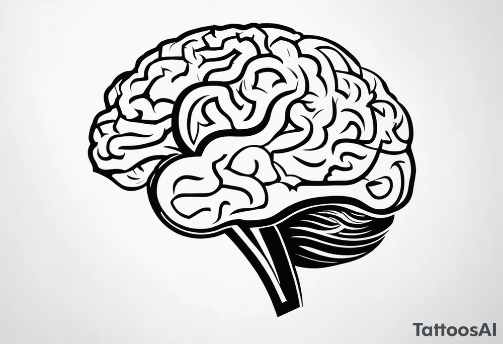 Picture of the outline of a brain with a letter I in it tattoo idea