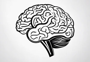 Picture of the outline of a brain with a letter I in it tattoo idea