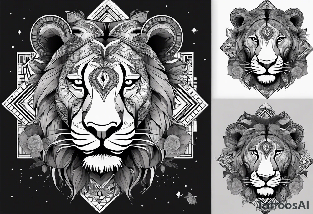 Very asymmetrical, +geometric pattern, with realistic full moon, detailed hippo face surround with lion fur,+tribal, +geometric, +inkart , +blackwork, +grey scale, + sketch
with wintersweet flower bud, +inkart touch, +for men, detailed , combined favourite , tattoo idea