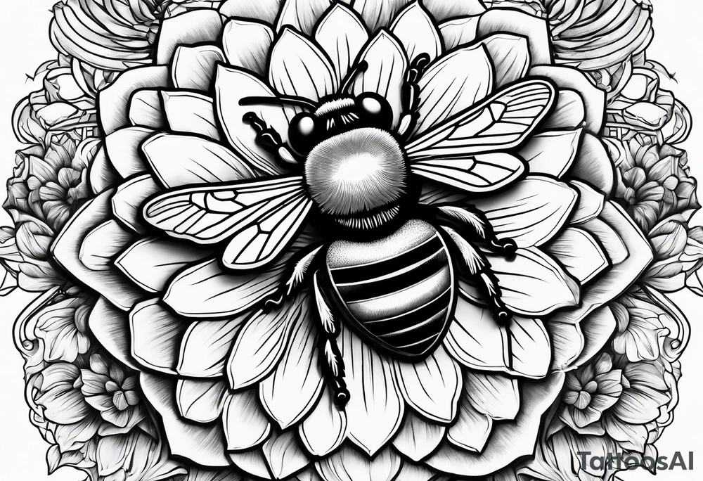 honey comb, flowers, bumble bees, sleeve tattoo idea