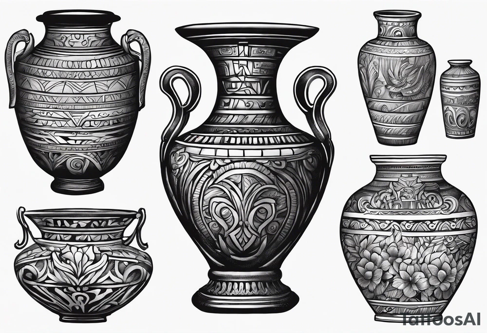 drawing ancient vase tattoo idea