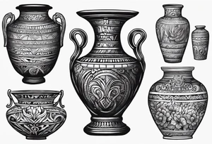 drawing ancient vase tattoo idea