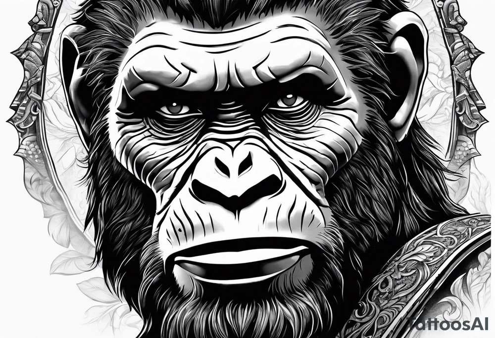Caeser from the movie planet of the apes tattoo idea