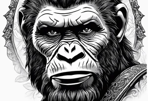Caeser from the movie planet of the apes tattoo idea