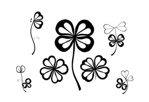 8 unique 4-leaf clovers tattoo idea