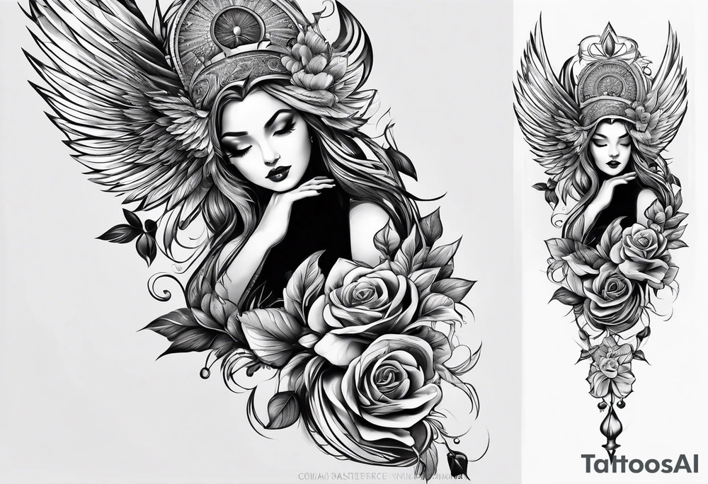 relegious leg tattoo tattoo idea