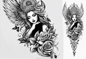 relegious leg tattoo tattoo idea