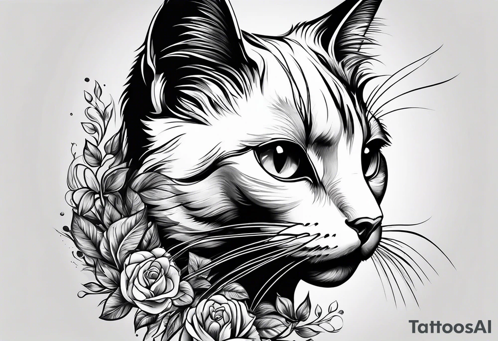 black cat tattoo idea