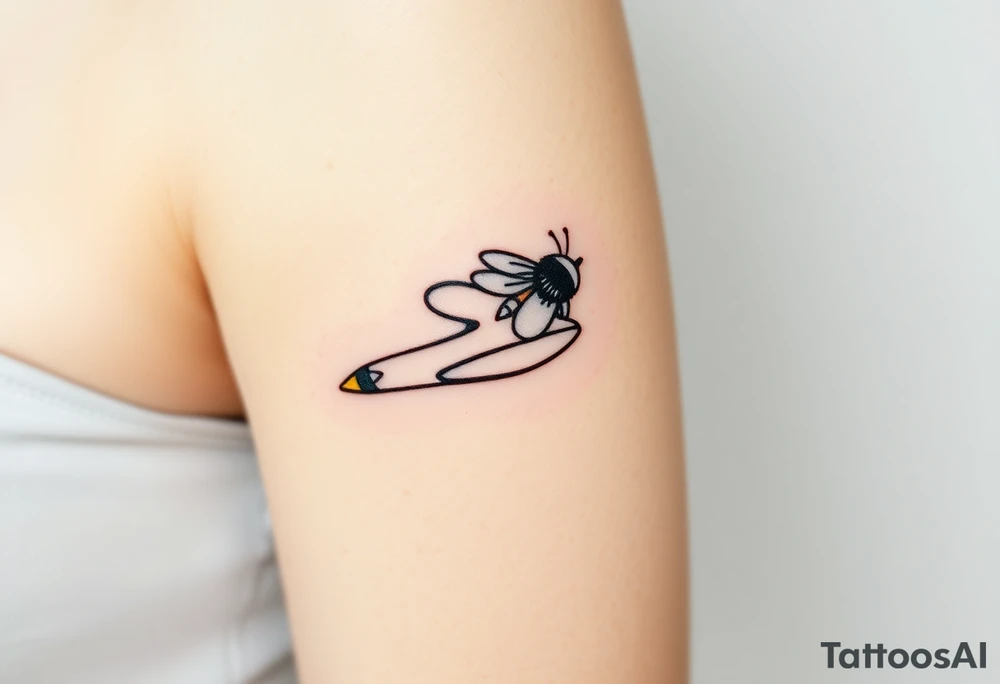 jet plane with a bee flying with it tattoo idea