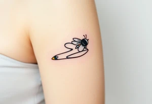 jet plane with a bee flying with it tattoo idea