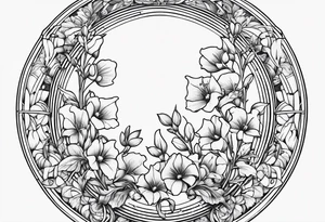 Fine line 
Circular Art nouveau foxglove tattoo idea