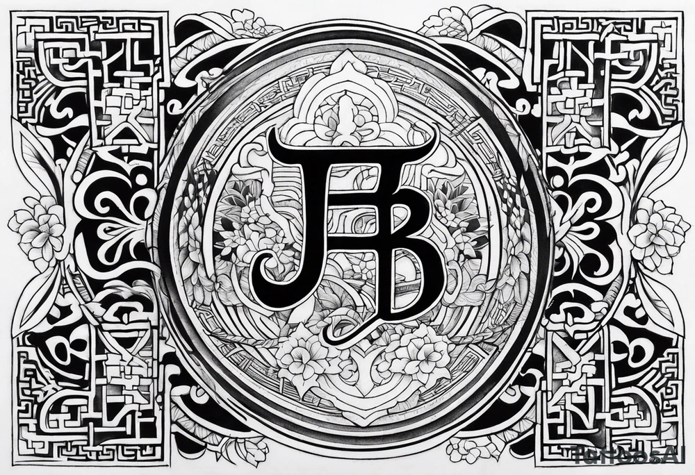Las letras J B tattoo idea