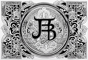 Las letras J B tattoo idea