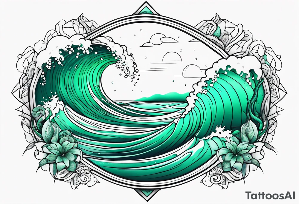 sea water green tattoo idea