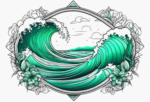 sea water green tattoo idea