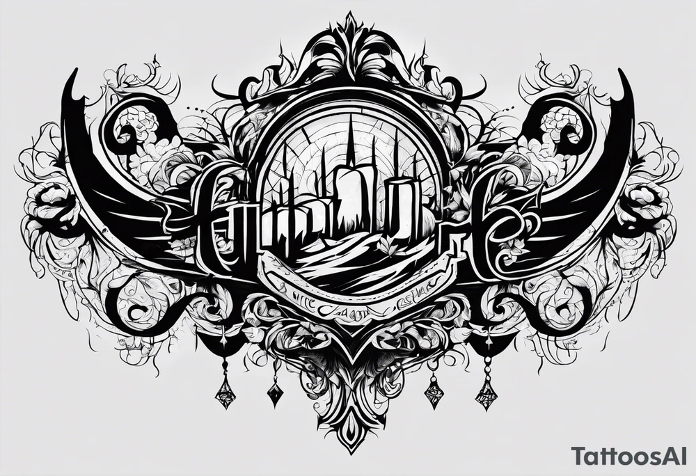 i want a text tattoo that says sang-froid and sanguine, with only one sang with minimal visual effects that are gothic, nihilistic and stoic tattoo idea