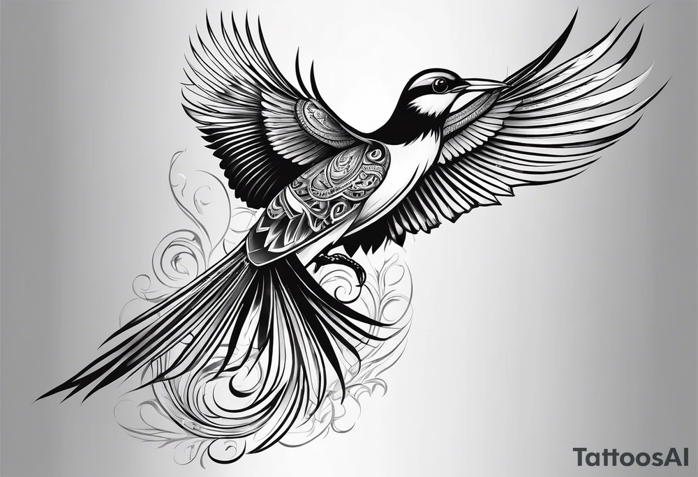 Bermuda long tail bird tattoo idea